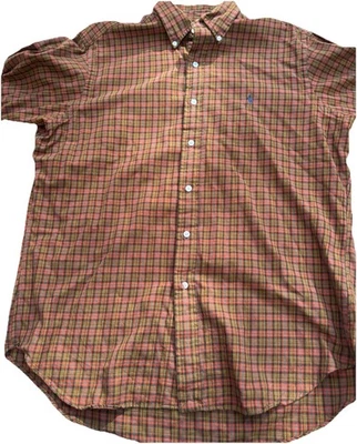 Polo Ralph Lauren Plaid Dress Shirt Classic Fit Button Down Brown  Mens L - image 1 of 4