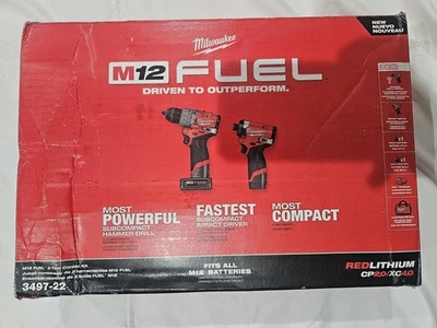 Milwaukee 3497-22 M12 FUEL Impact Driver And Hammer Drill 2-Tool Combo Kit 12V - Image 1 of 2