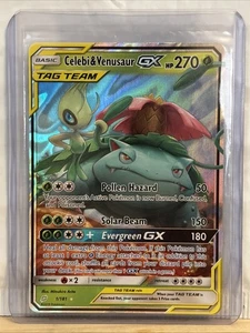 Pokemon Celebi y Venusaur GX 1/181 SM Equipo Ultra Raro Holo LP - Imagen 1 de 2