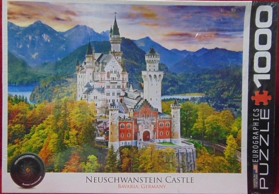 NEUSCHWANSTEIN CASTLE Baveria, Germany 1000 Pc. Jigsaw Puzzle NEW SEALED 19"x26" - Image 1 of 4