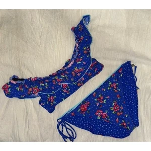 Vera Bradley bikini with ruffle off the shoulder top reversible bottoms medium - Picture 1 of 11