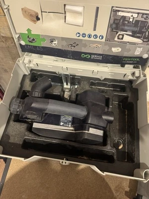 Festool EHL 65 EQ-Plus 240V One Handed Planer - White/Green (576250) - Image 1 of 3