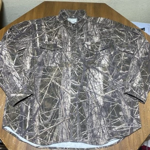 Avery Hunting Apparel Camo Button Down Shirt Mens XXL 2XL BUCK BRUSH Long Sleeve - Picture 1 of 10