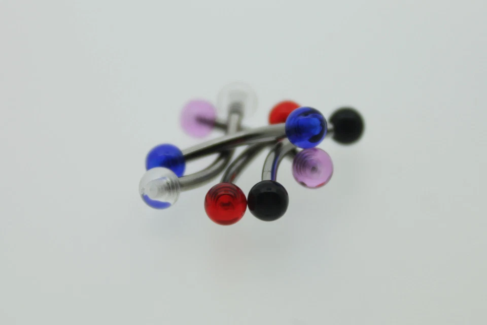 BOLA DE ACRÍLICO Y BARRA DE CEJAS DE ACERO QUIRÚRGICO 316L 3MM BOLA Foto 1 de 1