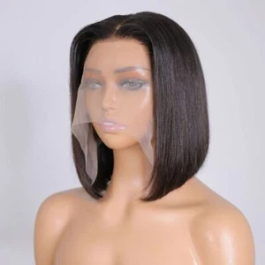 Straight Bob Wig With Baby Hair Short Wigs Human Hair Wigs Remy Hair T Part Wigs - Imagen 1 de 15