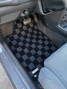 Alfombrilla gris a cuadros delantera trasera P2M para Toyota Corolla Sedán AE92 1988-92 - Imagen 1 de 7