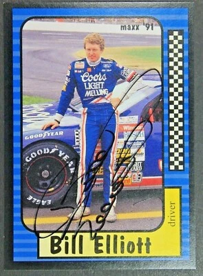 Bill Elliott NASCAR Driver Autographed 1991 MAXX RACING Update Signed Card JSA - Image 1 of 4