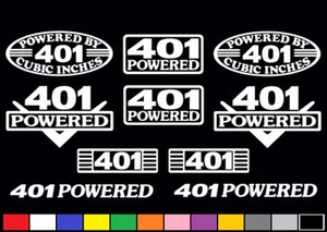 10 DECAL SET 401 CI V8 POWERED ENGINE STICKERS EMBLEMS NAILHEAD 6.6 VINYL DECALS - Picture 1 of 1