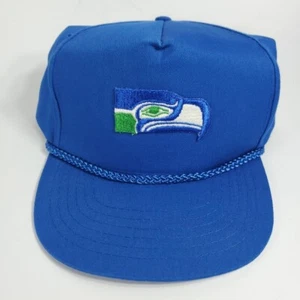 Vintage Logo Seattle Seahawks NFL Football Snapback Hat Drew Pearson Rope Retro - Picture 1 of 13