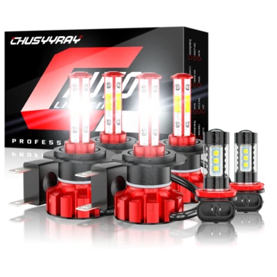 For Mercedes-Benz E350 E550 2008-2012 LED Headlight Bulb High Low Beam+Fog light - Image 1 of 4