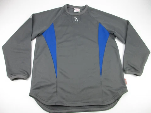 Mens Large Los Angeles Dodgers Majestic Therma Base warm up pullover team issue Cover
