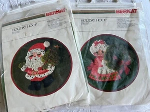 Kit Bernat Artist's Original Mr.&Mrs.Claus De Colección Crewel Nuevo de Lote Antiguo 1976 Dos por Uno $ - Imagen 1 de 10