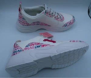 Juicy Couture Women's Enchanter Lace Up Logo Sneakers White Size 10 NEW - Picture 1 of 8