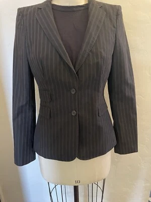 Costume National Womens  Pinstripe Blazer ticket pocket Sz 44  fits 6/8 - Image 1 of 4