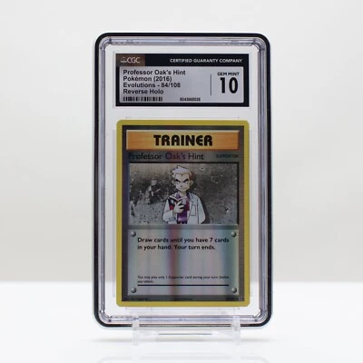 Pokemon Professor Oak's Hint Reverse Holo #84 Evolutions 2016 - CGC 10 Gem Mint - Image 1 of 2