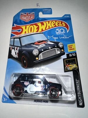 Hot Wheels Night Burnerz Morris Mini 8/10 Navy Blue 2017 Magnus Walker 65/365 - Image 1 of 2