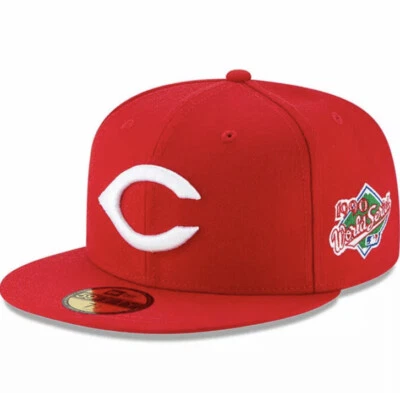 Cincinnati Reds New Era Wool World Series Side patch 1990 59FIFTY Fitted 6 7/8 - Image 1 of 3