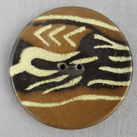 Vintage Large Celluloid Over Metal Tight Top Button 1.5" Antique 2 Hole Cover