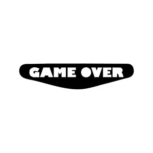 GAME OVER - Play Station PS4 Lightbar Sticker Aufkleber schwarz - Picture 1 of 3