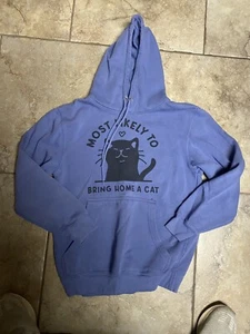 Girls Youth S sweatshirt Most Likely To Bring Home a Cat so cute!!! Hoodie - Picture 1 of 7