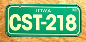 1980 Post Cereal IOWA Metal Mini License Plate (M80P0015) - Picture 1 of 2