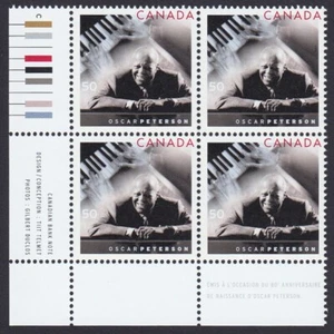 JAZZ = OSCAR PETERSON = Music= LL Block of 4 with Color ID Canada 2005 #2118 MNH - Picture 1 of 1