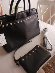 CARLOS SANTANA Black color Womens Purse w/ Silverton Accents NEW in Package - Picture 1 of 5