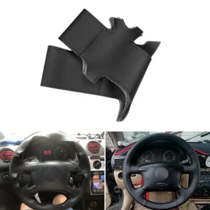 Cubierta de volante de cuero negro para Golf 4 MK4 Passat B5 1998-05 costura manual - Imagen 1 de 10
