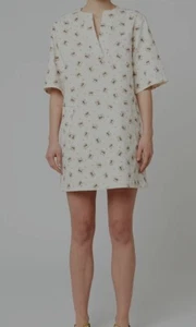 PAUL & JOE SISTER Cat Print Denim Shift Dress Pockets Sz 36 US 6 Anthropologie - Picture 1 of 10