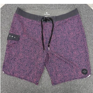 Pantalones Cortos de Natación Rip Curl Púrpura Negro Estampado Floral Playa Surf Talla 36 - Imagen 1 de 10
