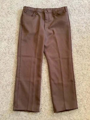 Vintage LEVI’S Polyester PANTS 39 x 30 Scovill Zipper Black w/Gold Tab - Image 1 of 4