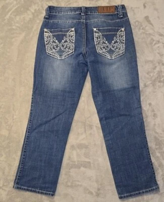 Cowgirl Up Jeans Womens 29 Thick Stitch Western Cowgirl Paisley Cropped Ankle - Image 1 of 4