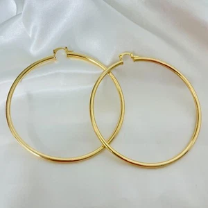 Big Hoop Earrings for womens, Light weight earrings, Gold Hoops Earrings - Picture 1 of 9