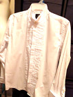 " Skopes" White Dress Shirt Pleated Front Shirt Size 16.5 Neck