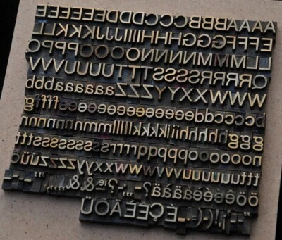 Bookbinding Brass Type set 0.31" embossing gold finishing bookbinder gilding . - Image 1 of 4