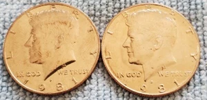 2- 1981 Kennedy half dollar coins 1P &1D - Picture 1 of 1