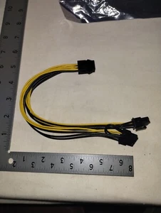 CPU 8 Pin to Dual PCIe 2X 8 Pin (6+2) Splitter Power Cable for Graphics Card BTC - Picture 1 of 3