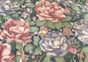 Tela Blendworth Vintage ""Grand Floral"" Algodón Lila y Rosa 128 cm x 1/2 metro - Imagen 1 de 2