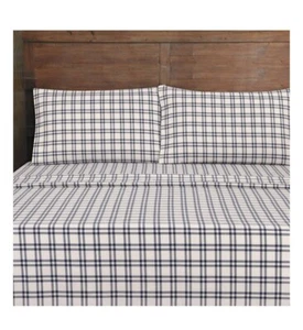 Mainstays 4-Piece Blue Windowpane Flannel Sheet Set - Full BRAND NEW - Picture 1 of 5