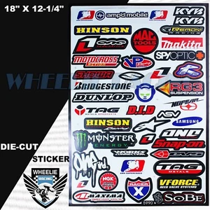 MOTOCROSS MOTORCYCLE DIRT BIKE ATV HELMET SPONSOR LOGO RACE STICKER DECAL #90GRB - Picture 1 of 2