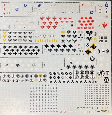 GAMES WORKSHOP Space Marine Leviathan Transfer Decal Sheet Warhammer 40k New FREE POST