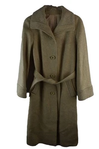 Soprabito beige pura nuova lana taglia UK 12 donna con bottoni casual outdoor - Foto 1 di 7