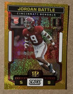 2023 Score - Rookies Jordan Battle #386 Gold (RC) Glitter /210 - Image 1 of 2