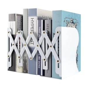 Adjustable Book Ends, Metal Bookends for Heavy Books, Desk Book Holder for Sh... - Picture 1 of 7