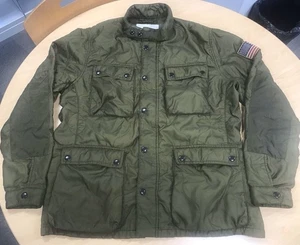 Rare Denim & Supply Ralph Lauren Quilted Military Jacket Talon Zip Army Green XL - Picture 1 of 11