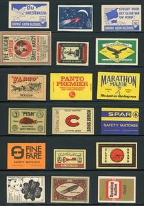 VINTAGE MATCHBOX ADVERTISING LABELS LOT OF 18 !! XX72 - Imagen 1 de 1