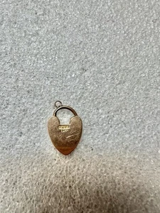 antique 1910s Edwardian E & F Baur 9k Rose Gold Padlock Pendant - Picture 1 of 6