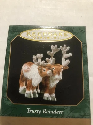 Hallmark  Trusty Reindeer 1999 Noah's Ark Miniature Keepsake Ornament - Image 1 of 4
