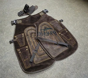 Leather Farriers Tool Deluxe Chaps No Canvas Genuine 27'' Long Protected Apron - Picture 1 of 7