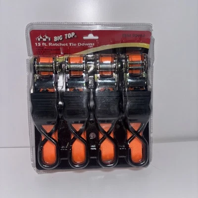 Paquete de 4 amarres de trinquete Big Top de 15 pies 400 libras Foto 1 de 4